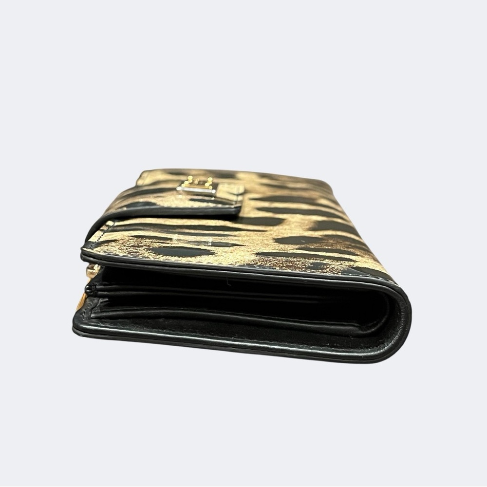 Dolce & Gabbana Leopard Print Wallet with Black and Gold Details - Picture 8 of 11
